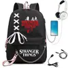 Transfronterizo Nuevo TV Americana Historia Extraña stranger Mochila Carga USB Mochila Luminosa Mochila Escolar para Estudiante de Secundaria