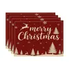 Amazon Manteles Navideños Muñeco de Nieve Árbol de Navidad Manteles Decoración de Mesa de Comedor Occidental Manteles Aislantes Fiesta Navideña