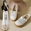 Pantuflas de Medio Uso Cerradas para Mujer, Modernas y Elegantes, Nuevas 2026, Transpirables de Malla, con Suela Suave y Suelas Gruesas Estilo Francés
