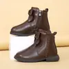 Otoño 2026 Botines Cortos para Niños Suela Blanda Botas de Piel Lazo Estilo Coreano Moda Zapatos para Niños Moda Princesa Botas tipo Martin para Niñas