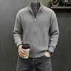 Nuevos cárdigans de otoño e invierno, suéteres de punto, chaquetas unisex de color liso con cremallera, populares de moda, comercio exterior transfronterizo, venta al por mayor