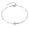 Venta al por mayor del fabricante Pulsera de Acero de Titanio Cruzada Chapada en Oro de 18K para Mujer Cadena Cruzada Clip Pulsera de Bolas Joyería de Moda Popular