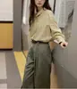 Camisa Soligther Estilo Retro Francés Cuello con Solapas Rayas Verticales para Mujer Otoño 2024 Nueva Holgada de Manga Larga