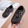 Mocasines para niñas, zapatos de piel 2026, estilo nuevo de otoño para niños, zapatos sencillos retro de suela blanda para niños de preescolar
