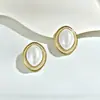 Pendientes Sencillos de Perlas Estilo Rugby con un Toque Elegante y de Alta Gama Estilo Hong Kong, Pendientes de Moda Ovalados con Aguja de Plata, Diseño de Nicho, Versátiles