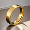 Anel de Aço Titânio Europeu e Americano Transfronteiriço Masculino 6mm Liso Brilhante Anel Simples Anel de Casal Joias Atacado