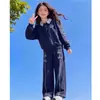Conjunto de dos piezas para niños mayores, nuevo, elegante y dulce, de manga larga con lazo y pantalones casuales de pierna ancha, para Primavera y Otoño 2026