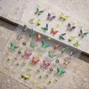 Adesivos de Unha Brilhantes Cat Eye Borboleta Coloridos Fluido Retro Laser Fada Padrão Adesivo para Unha Mais Vendido