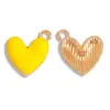 Accesorios de Joyería de Aleación de Venta Caliente Transfronteriza Colgante de Corazón Multicolor con Goteo de Aceite Colgante de Corazón de Durazno Accesorios para Pulsera y Collar