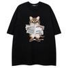 Playera de Manga Corta Transfronteriza para Hombre, Camiseta de Dibujos Animados Trendy, Casual Holgada Urbana Hip-hop Cuello Redondo Verano Manga Cinco Cuartos Camisa de Pareja Trendy para Mujer