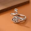 Anillo Abierto Vintage Pavo Real Calado Fénix Lleva Peonía Accesorios Mujeres