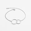 Pulsera de Plata de Ley S925 de Doble Anillo Geométrico Minimalista Coreano INS Personalidad Temperamento Joyería de Pulsera de Doble Anillo para Mujer