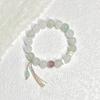 Novo Bracelete de Jade Olho de Gato Tianshan Cui de Estilo Chinês Impopular para Mulheres Retrô Super Fada Estilo Cool de Alto Nível Bracelete de Contas