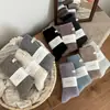 Meias de Lã para Mulheres, Outono e Inverno, Etiqueta de Tecido, Meias de Cano Médio, Engrossadas, Quentes, Estilo Japonês, Ponto Duplo, Caneladas Grossas, Meias Soltas de Inverno