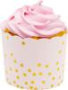 Molde para muffin grado alimenticio resistente a altas temperaturas Punto Dorado molde para hornear horno para hornear taza redonda para pastel soporte de papel para pastel