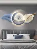 Luz moderna Pintura decorativa de luxo quarto de alto nível Swan de cabeceira pintura de parede pena tridimensional sala de estar decoração de parede pintura de lâmpada