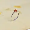 Anillo Retro Plateado Chino para Mujer Estilo Chino Imitación Rojo del Sur Pequeño Simple de Nicho Anillo Abierto Joyería de Tendencia Nacional