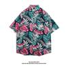 Camisa tailandesa retro estampada de manga corta, marca versátil de moda, holgada estilo hawaiano para playa, pareja, chaqueta de moda