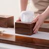 Caja de Madera para Papel Higiénico de Hogar Nogal Negro Restaurante Caja de Madera Escritorio Oficina Caja para Rollo de Papel Hotel Caja de Papel