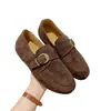 Sapatos Birkenstock com Fivela Retro Outono 2026 Nova Versão Coreana Mocassins Versáteis Slip-On Sapatos Femininos