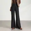 Elegantes pantalones de pierna recta acampanados para mujer, de cintura alta, caída suave, nuevo estilo primavera/otoño 2026, pantalones de traje acampanados que estilizan y alargan las piernas