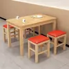 Mesa y Sillas de Comedor Rápidas de Madera Maciza, Mesa de Comedor para Apartamento Pequeño, Mesa Rectangular para Desayuno de Snack Bar, Mesa de Comedor para el Hogar