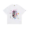 Atacado transfronteiriço verão 2026 nova marca da moda BAPE Camiseta com estampa clássica de macaco, camiseta unissex de manga curta