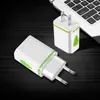 Carregador Dual USB Gota de Água Luminoso 1.2A Cabeça Carregadora de Chuva para Smartphone Carregador de Viagem Atacado Transfronteiriço