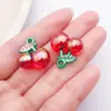 Resina DIY Simulação Resina Tridimensional Com Penduricalho Cereja Maçã Frutas Enfeites Acessórios Chaveiro Pingente Pacote de Material