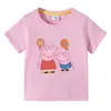 2023 Nova Roupa Infantil Leitão Camiseta de Verão Infantil de Manga Curta Meninos e Meninas Camiseta Básica Bebê Camiseta de Manga Meia-manga Top Infantil