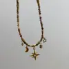 Collar Vintage de Capas con Cuentas para Mujer, Cadena para Clavícula Bohemia de Girasol de Lujo Sutil de Nicho, Accesorio de Cuello Estilo Vacaciones