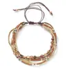 Novo Bracelete Colorido com Contas Estilo Chinoiserie para Mulheres, Estilo Antigo, Bracelete Trançado Ajustável de Alta Qualidade, Bracelete Multicamadas de Nicho