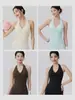 Top Regata de Yoga Primavera Verão Feminino com Gola Halter Costas Sexy Bonitas Colete Esportivo Camada Externa Refrescante Top Regata para Treinamento de Pilates Fitness