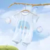 Ropa de una pieza para bebé, Ropa de verano transpirable con aire acondicionado para bebé, Pijama fino para recién nacido, Mameluco de manga larga