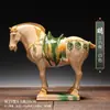Caballo Tang Sancai Caballo de Cerámica Año del Caballo Adorno Regalo Nacional Artesanía de Caballo Regalo Decoración de Sala de Estar Adorno para el Hogar Seis Caballos