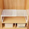 Estante Retráctil para Armario, Artefacto para Organizar Capas, Gabinete para Ropa, Utilización del Espacio Interior, Gabinete de Cocina, Divisor Extraíble, Zapatero