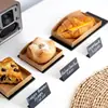 Soporte de Exhibición para Pasteles y Pan de Forma de L de Metal Etiqueta Blanca Escrita a Mano Señal de Mesa Etiqueta de Precio Borrable