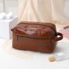 Bolsa Cosmética Portátil Masculina de Alta Qualidade com Armazenamento Particionado 2025 Grande Capacidade Pu Portátil Viagem de Negócios Necessaire