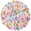 Nuevo Set de 56 Pegatinas Florales Anatómicas Artísticas, Órganos Esqueléticos con Flores, Set Creativo de Pegatinas Decorativas para Diarios