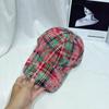 Gorra de Béisbol a Cuadros de Color Contrastante Moda Estilo Japonés para Mujer Otoño e Invierno Vintage Casual Combinación Perfecta para Mostrar la Cara Gorra Pequeña Sombrero para el Sol