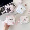 Bolsa de Maquillaje Acolchada de Tela Estilo Coreano, Bolsa Portátil para Guardar Toallas Sanitarias para Estudiantes, Bolsa Menstrual, Bolsa para Auriculares Bluetooth, Bolsa para Labiales