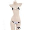 Conjunto de Bikini con Cordones de Tres Piezas Estilo Sirvienta Japonesa S0216 Sexy y Atractivo Deportivo de Dos Piezas
