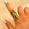 Anillo de Dedo Índice de Insecto de Alto Valor Exagerado de Personalidad de Diseño Tridimensional Nuevo Creativo Transfronterizo Europeo y Americano Anillo de Cola Versátil Geométrico