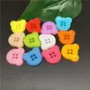 Ventas Directas de Fábrica Botones de Plástico de Colores Caramelo Cabeza de Oso Forma de Animal de Cuatro Ojos Dibujos Animados Accesorios para Ropa Infantil