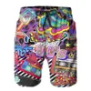 Verano Nuevo Transfronterizo Shorts Estampado Digital 3D Geométrico Pareja Para Hombre y Mujer Marca Japonesa de Moda Pantalones de Playa