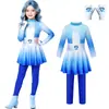 Descendientes 5 País de las Maravillas Oscuras disfraz cosplay transfronterizo vestido infantil de Caperucita Roja transfronterizo Halloween disfraz de princesa azul para actuación