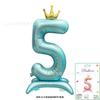 Corona digital de 42 pulgadas con base de pie, globos rosas y azules, decoración para fiestas de un año para niños y niñas.