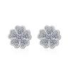Brincos de flor branca diamante versão coreana feminina de orelha bonita requintada ins estilo fabricantes de joias de personalidade uma geração de cabelo