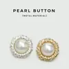 Botones de Metal con Pedrería y Perlas de Alta Gama Estilo Corte para Abrigos, Suéteres, Chaquetas de Mujer Botones para Traje Botones Decorativos de Piel