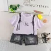 Nuevo Conjunto de Ropa de Verano para Bebés Niños, Atuendo Casual de Dos Piezas con Manga Corta, Moderno y Versátil para Niños Pequeños